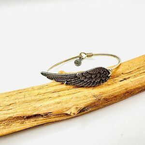 Luca & Danni Brass Angel Wing Bangle